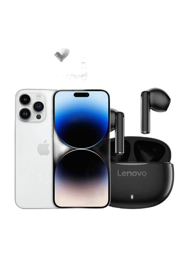 Apple Renewed - iPhone 14 Pro 128GB Silver 5G With Facetime - International Version & Renewed - E310 True Wireless Stereo Earbuds, Bluetooth 5.3, 13mm Drivers, AI Call Noise Reduction, 20 Hours Playtime, USB-C Charging, Lightweight - Black , with 1-Year Replacement Warranty Bundle - Image 1